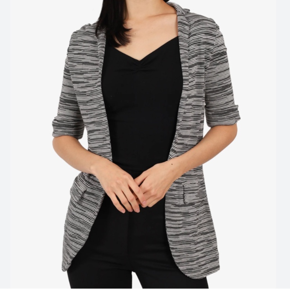 M Missoni Cotton Striped Short Sleeve Jacket Blazer Size 6